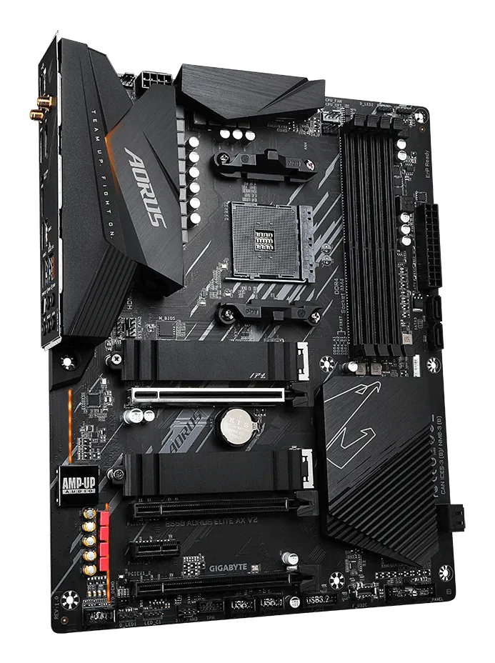 GIGABYTE B550 AORUS ELITE AX V2 Mainboard – AMD Ryzen 5000 CPUs, 12+2 Phasen VRM, bis zu 4733 MHz DDR4, 1xPCIe 4.0 + 1xPCIe 3.0 M.2, Wi-Fi 6E, 2.5GbE LAN, USB 3.2 Gen 2 – Bild 3