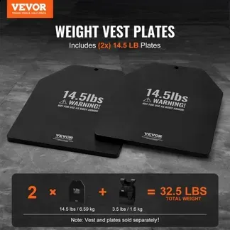 VEVOR Gewichtsplatten für Gewichtsweste 13,2 kg Set (2 x 6,6 kg), Flache Gewichtswestenplatten für WODs & Funktionelles Training, Ergonomisches Zusatzgewicht für Krafttraining, Laufen & Fitness VEVOR Gewichtsplatten für Gewichtsweste 13,2 kg Set (2 x 6,6 kg), Flache Gewichtswestenplatten für WODs & Funktionelles Training, Ergonomisches Zusatzgewicht für Krafttraining, Laufen & Fitness