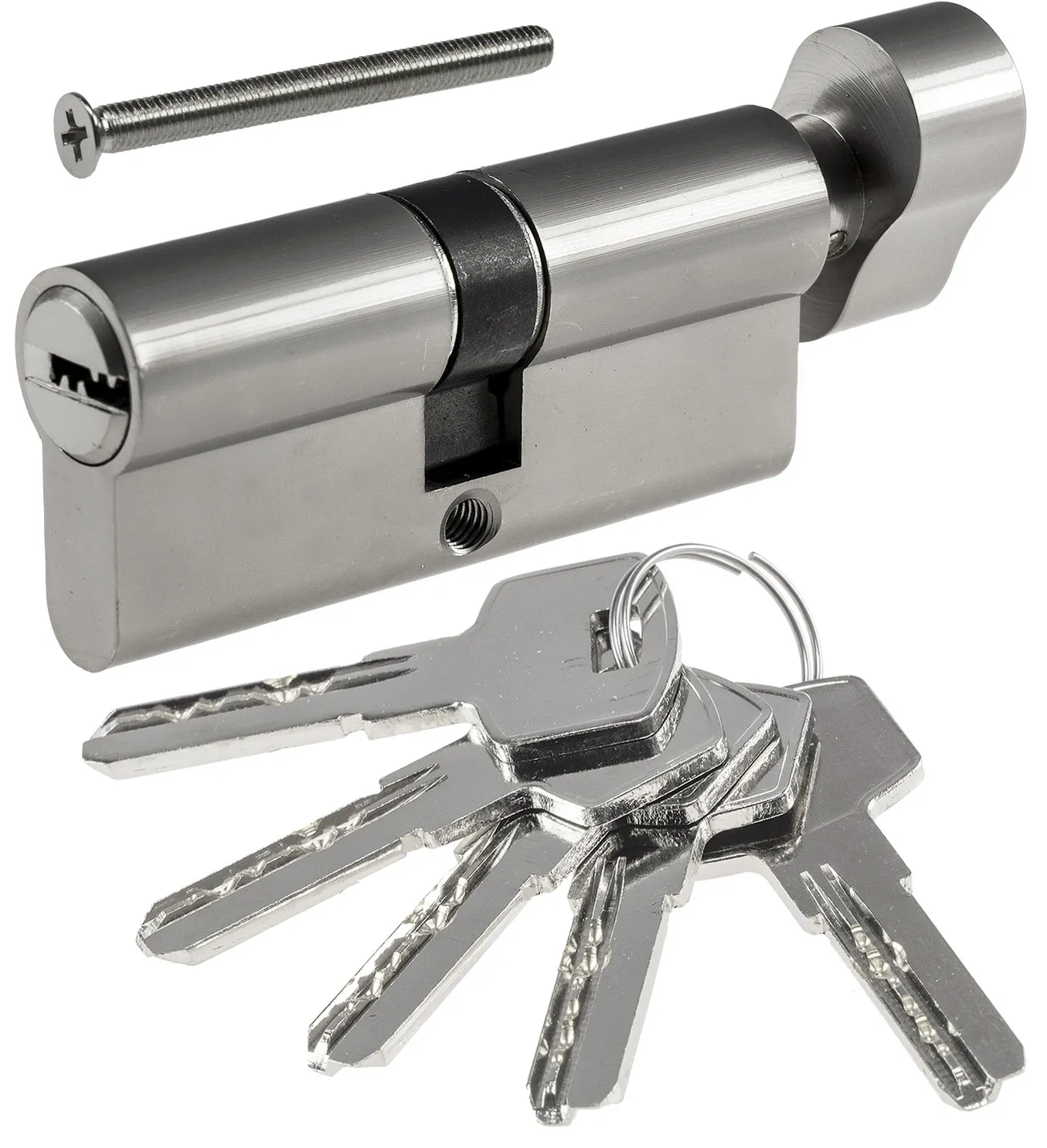 Schließzylinder 70mm (35+35mm) mit Knauf Profil-Zylinder, 5 Sicherheits-Schlüssel Schließzylinder 70mm (35+35mm) mit Knauf Profil-Zylinder, 5 Sicherheits-Schlüssel