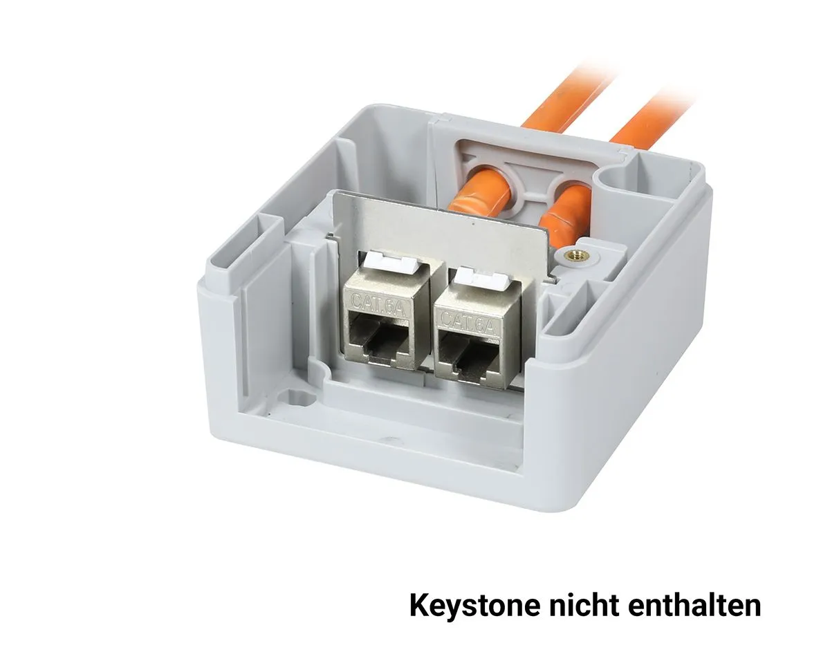 Keystone, Modulträger, Aufputzgehäuse IP44, mit Montageeinsatz für 2xKeystone Module, Synergy 21, – Bild 7