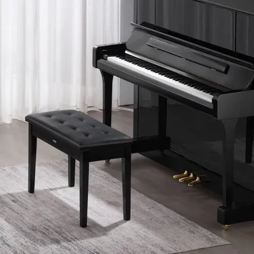VEVOR Klavierhocker 750 x 355 x 490 mm, Klavierbank, Klavierstuhl mit hochdichter Polsterung, Ablagefach für Notenbücher, hölzerner Pianobank, Hockersitz, für Schminktisch und Wohnzimmer – Bild 7