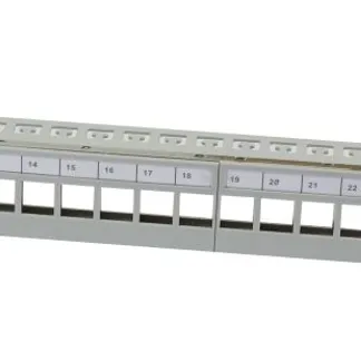 Keystone, Modulträger, 19″Patchpanel für 24xTP-Modul, 1HE(t 94mm), Lichtgrau, V31, Synergy 21, Keystone, Modulträger, 19″Patchpanel für 24xTP-Modul, 1HE(t 94mm), Lichtgrau, V31, Synergy 21,