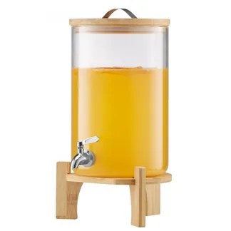 VEVOR Getränkespender (1 x 8 L) für Partys Saftspender (aus Glas) mit tropfsicherem Zapfhahn & Holzständer, Wasserspender für Restaurants Partys, Limonade Eistee selbstgemachte Getränke Spender VEVOR Getränkespender (1 x 8 L) für Partys Saftspender (aus Glas) mit tropfsicherem Zapfhahn & Holzständer, Wasserspender für Restaurants Partys, Limonade Eistee selbstgemachte Getränke Spender
