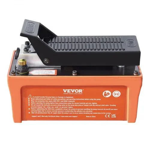 VEVOR 1,6L Lufthydraulische Pumpe 700bar Hydraulikpumpe 0,8L/min (ohne Last) 0,16L/min (Belastung) Hydraulische Fußpumpe mit 2m Schlauch Luft Fußpumpe Fußbestätig inkl. Lufteinlass-Adapter PTFE-Band – Bild 9