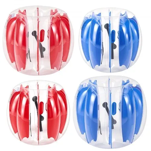VEVOR 4 x Aufblasbare Bumper Bälle 0,9 m + 1,2 m für Kinder Jugendliche Blau Rot für Garten, Camping, Picknick & Rasen, 0,5 mm Starkes PVC, Heißverschweißte Griffe & Stabil Sitzende Schultergurte – Bild 8