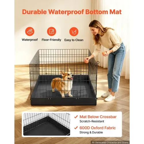 VEVOR Welpenauslauf Welpenlaufstall Hundeauslauf 61cm 4-tlg. mit Bodenmatte, Spielplatz für Kleine Hunde Katzen & Andere Kleintiere Faltbar Durch die Verschiedenen Formen Vielfältig Einsetzbar – Bild 3