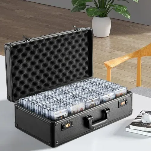 VEVOR Aufbewahrungsbox, 5 Fächer, Tragetasche für Sammelkarten mit Schaumstoffteilern, Codeschloss, 162 bewertete PSA-Karten, 115 BGS-Karten, 130 SGC-Karten, 585 Top Loader, 999+ lose Karten – Bild 7