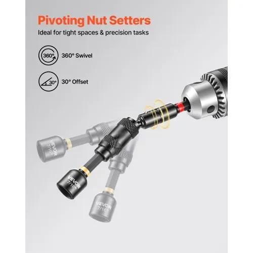 VEVOR Steckschlüsselsatz, 55-tlg., SAE- & Metrisch, Magnetische Steckschlüssel, mit Einsätzen, Verlängerung, Bits & Werkzeugkoffer, für Autoreparaturen, Heimwerkerarbeiten & DIY-Projekte – Bild 5