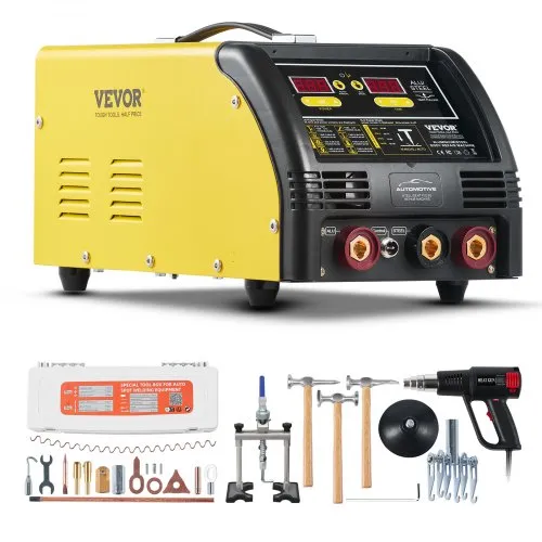 VEVOR Dual Ausbeulspotter Deluxe AL/Fe Dellenreparatur-Set, 5-kW-Schweißgerät mit automatischem/manuellem Schweißen & 10 Modi, Punktschweißgerät für die Reparatur von Autoteilen aus Stahl & Aluminium VEVOR Dual Ausbeulspotter Deluxe AL/Fe Dellenreparatur-Set, 5-kW-Schweißgerät mit automatischem/manuellem Schweißen & 10 Modi, Punktschweißgerät für die Reparatur von Autoteilen aus Stahl & Aluminium