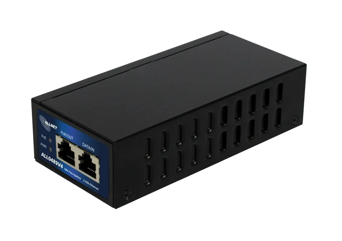 ALLNET PoE Injektor Gigabit / PoE & PoE+ (15,4W/30W)/ 2,5 Gbit/ Metallgehäuse / „ALL0489v4“ ALLNET PoE Injektor Gigabit / PoE & PoE+ (15,4W/30W)/ 2,5 Gbit/ Metallgehäuse / „ALL0489v4“