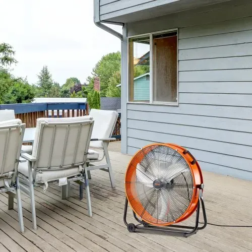 VEVOR Trommelventilator, 24 Zoll Bodenventilator, Industrieventilator mit 3 Gänge, 8600 CFM, 360° verstellbarer, Windmaschine, Hallenlüfter Trommelgebläse für Lager, Werkstatt, Fabrik, Keller – Bild 7