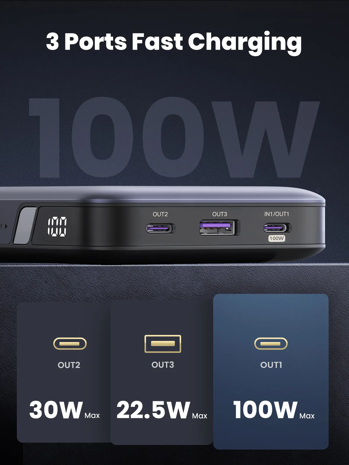 Ugreen 25188 Powerbank 20000 mAh Grau – Bild 5