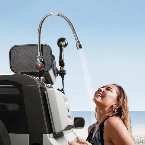 VEVOR Dachgepäckträger-Wassertank Wasserspeicher für Fahrzeuge 17 L mit 2 Spritzschutzplatten und T-Schlitz, Aluminiumtank mit hoher Druckanschluss, für Kofferräume Überrollbügel Querträger – Bild 7