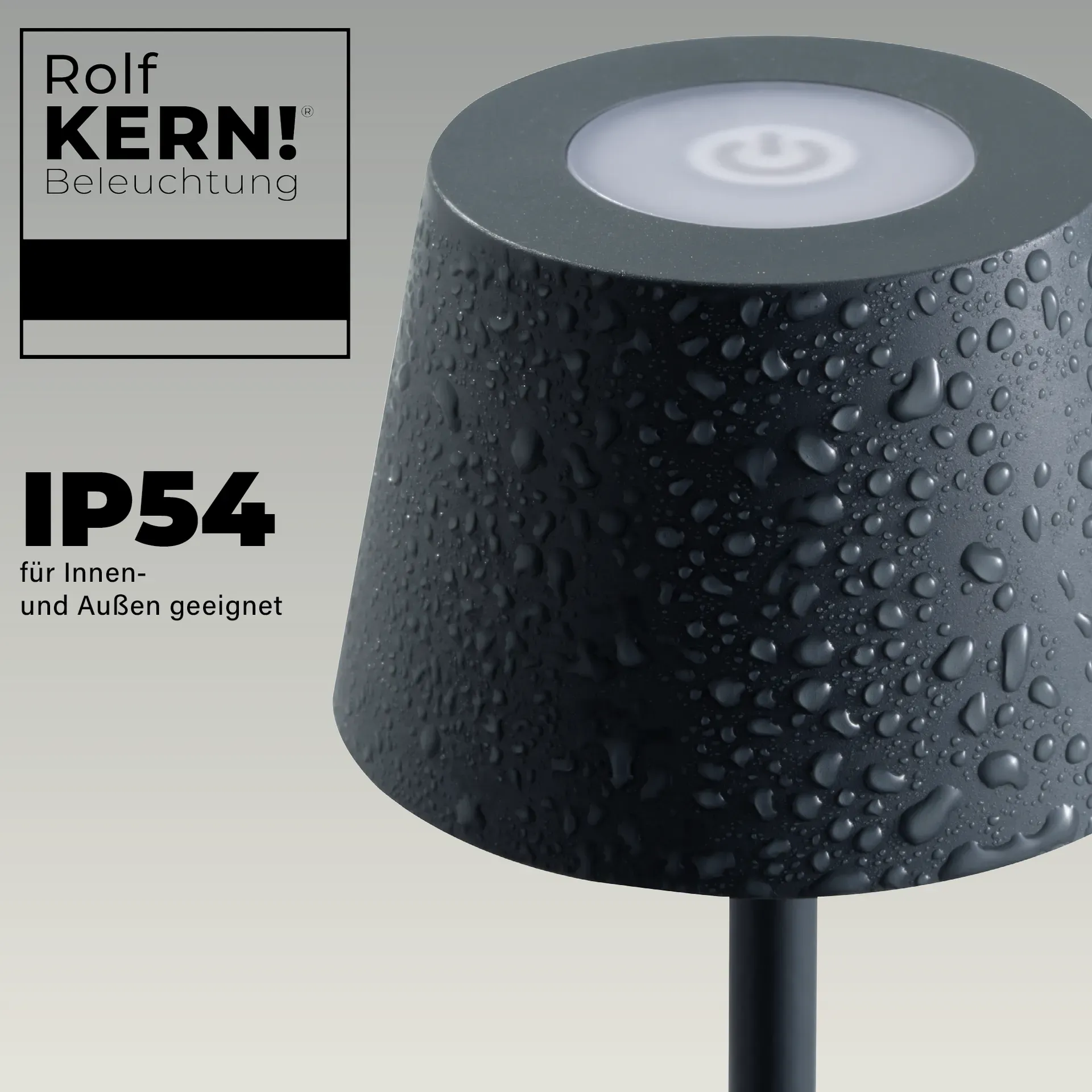 LED-Tischleuchte ROLF KERN Club Nano 21cm, Basaltgrau, Akku, dimmbar – Bild 3