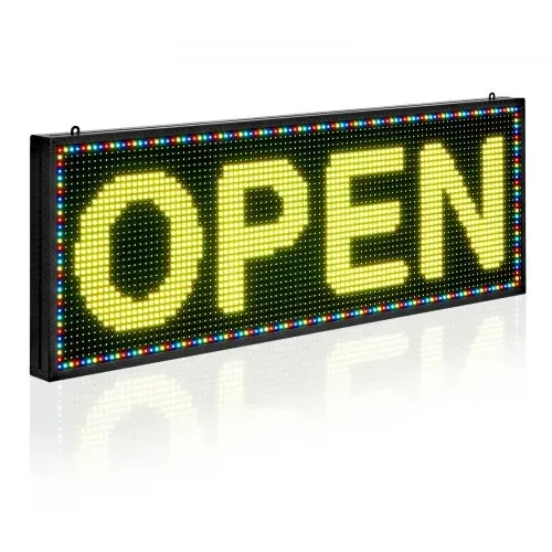 VEVOR programmierbare LED Zeichen P10 Vollfarbe flexibles digitales Scrolling Panel, DIY Anzeigetafel mit benutzerdefiniertem Textmuster und GIF & Bluetooth App Steuerung LED Laufschrift (99 x 35 cm) VEVOR programmierbare LED Zeichen P10 Vollfarbe flexibles digitales Scrolling Panel, DIY Anzeigetafel mit benutzerdefiniertem Textmuster und GIF & Bluetooth App Steuerung LED Laufschrift (99 x 35 cm)