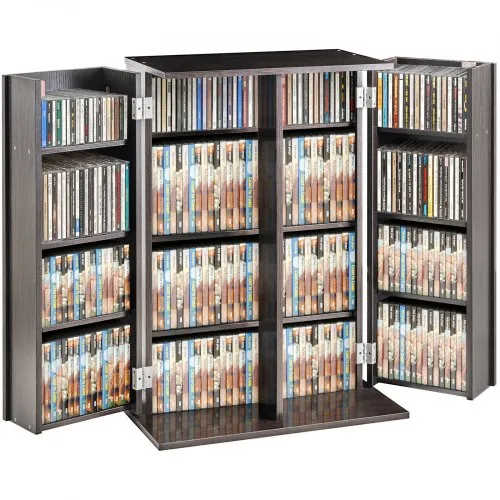 VEVOR Medienaufbewahrungsschrank, DVD-Schrank mit Türen und Regalen, CD-Aufbewahrung für bis zu 576 CDs, verstellbares DVD-Regal, schützt und organisiert Musik, Filme, Videospiele oder Sammlungen – Espresso VEVOR Medienaufbewahrungsschrank, DVD-Schrank mit Türen und Regalen, CD-Aufbewahrung für bis zu 576 CDs, verstellbares DVD-Regal, schützt und organisiert Musik, Filme, Videospiele oder Sammlungen – Espresso