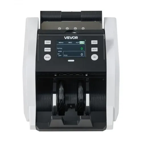 VEVOR Geldzählmaschine, 1200 Banknoten pro Minute, Banknotenzählmaschine mit Wertzählung, UV/MG/IR/DD/DBL/HLF/CHN-Fälschungserkennung, TFT-Display, für Gemischte Stückelungen von Dollar & Euro – Bild 9