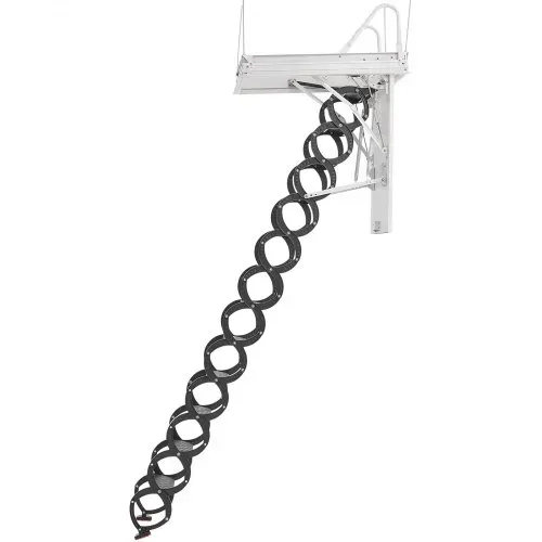 VEVOR Dachbodenleiter, Tragkraft 299,4 kg, passend für Deckenhöhen von 2,9-3,1 m & Öffnungsgröße von 1000,76x698,5 mm, Scherentreppe aus legiertem Stahl mit Zugstange für Dachboden – Bild 9