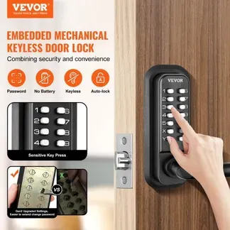 VEVOR Schlüsselloses Türschloss mit Mechanischem Codeschloss, 40 / 50 mm Riegel, Passwortschloss, 35–65 mm Türstärke Kombination Code Türschloss Geeignet für Garage, Hotel, Büro, Studio usw. VEVOR Schlüsselloses Türschloss mit Mechanischem Codeschloss, 40 / 50 mm Riegel, Passwortschloss, 35–65 mm Türstärke Kombination Code Türschloss Geeignet für Garage, Hotel, Büro, Studio usw.