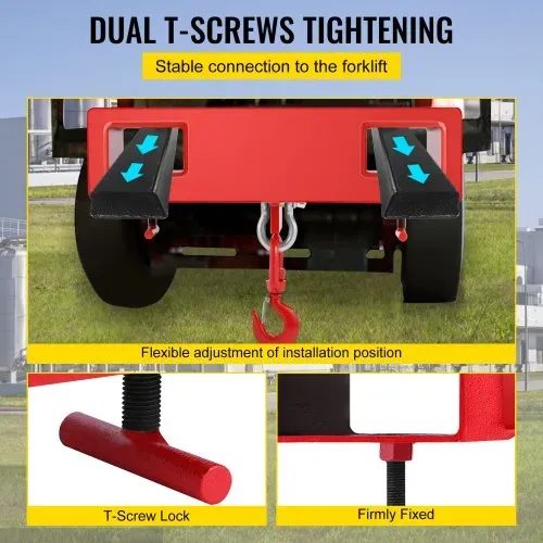 VEVOR 2 Tonnen Gabelstapler-Hebehaken, 4000 £/2000 kg Tragkraft, Gabelstapler-Gabelhubwagen, Schwenkhaken, Mobilkran, Gabelstapler-Anbaugeräte – Bild 5