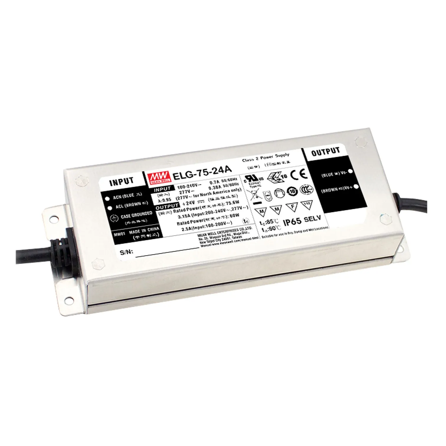 MEAN WELL Netzteil – 24V 75W IP67 DALI MEAN WELL Netzteil – 24V 75W IP67 DALI