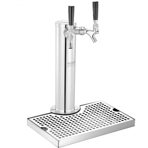 VEVOR Kegerator-Turm-Kit, Bier-Umrüstsatz mit zwei Zapfhähnen, Bier-Turmspender aus Edelstahl mit Doppelmessgerät W21.8-Regler und A-System-Fasskupplung, Bier-Tropfschale für Partys zu Hause – Bild 10