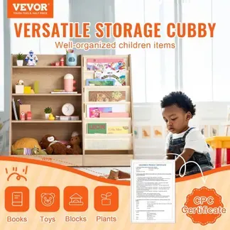 VEVOR 4-stöckiges Bücherregal aus MDF für Kinder, Sechsstöckiges Bücherregal, Baby-Aufbewahrungsregal, Bücher- und Spielzeug-Organizer-Schrank, für Kinderzimmer, Spielzimmer, Kindergarten VEVOR 4-stöckiges Bücherregal aus MDF für Kinder, Sechsstöckiges Bücherregal, Baby-Aufbewahrungsregal, Bücher- und Spielzeug-Organizer-Schrank, für Kinderzimmer, Spielzimmer, Kindergarten