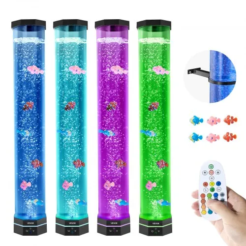 VEVOR Lavalampe mit 6 schwimmenden Fischen, 80 cm, Blasenlichtlampe, 16 Farbwechsel-Lichteffekte, Fernbedienung, Stimmungslicht, Aquarium Nachtlicht für Schlafzimmer, Wohnzimmer, Heimdekoration VEVOR Lavalampe mit 6 schwimmenden Fischen, 80 cm, Blasenlichtlampe, 16 Farbwechsel-Lichteffekte, Fernbedienung, Stimmungslicht, Aquarium Nachtlicht für Schlafzimmer, Wohnzimmer, Heimdekoration