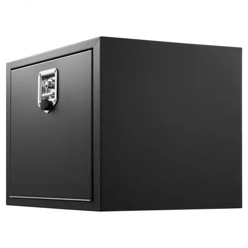 VEVOR Lkw Unterbaubox 609 x 457 x 457 mm Unterflur Staukasten Kaltgewalzter Stahl Wasserdichter Werkzeugkasten mit T-Griff Schloss für Lkw Anhänger Transporter Werkzeugkiste Unterflurkasten Schwarz – Bild 10