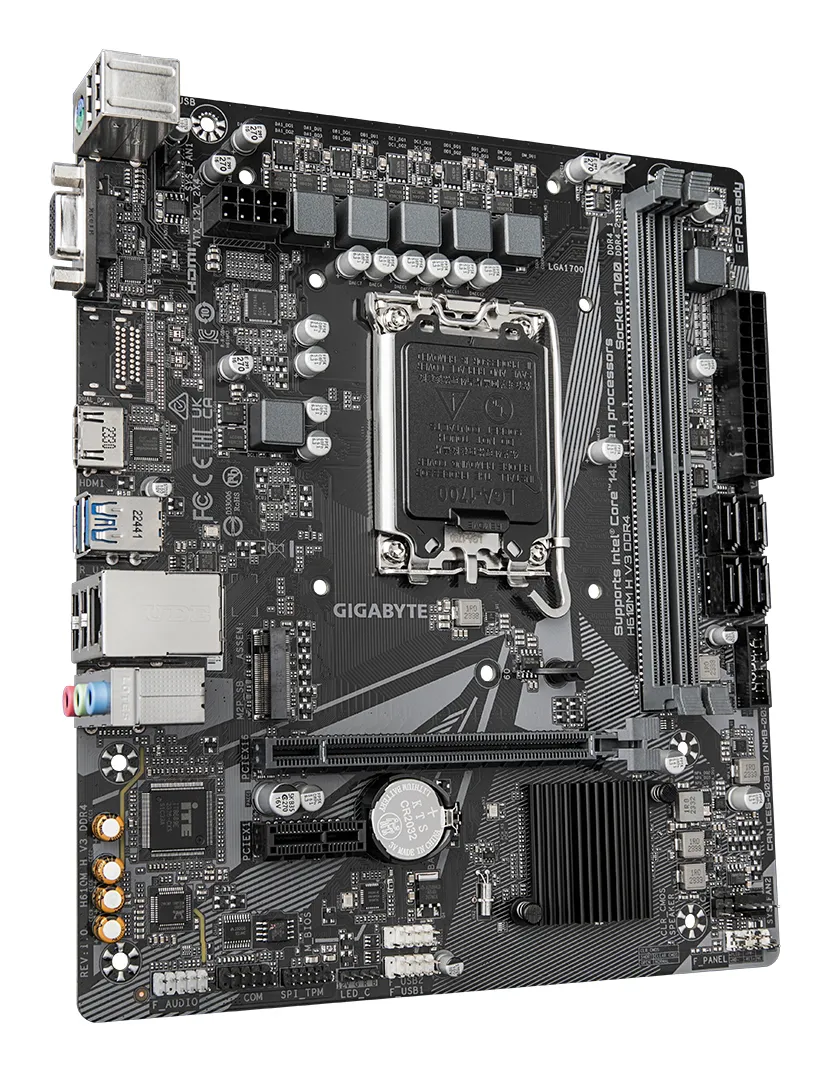 GIGABYTE H610M H V3 DDR4 Mainboard - Unterstützt Intel Core Prozessoren 14th CPUs, 4+1+1 Hybrid Phases Digital VRM, up to 3200MHz DDR4, 1xPCIe 3.0 M.2, GbE LAN, USB 3.2 Gen 1 – Bild 3