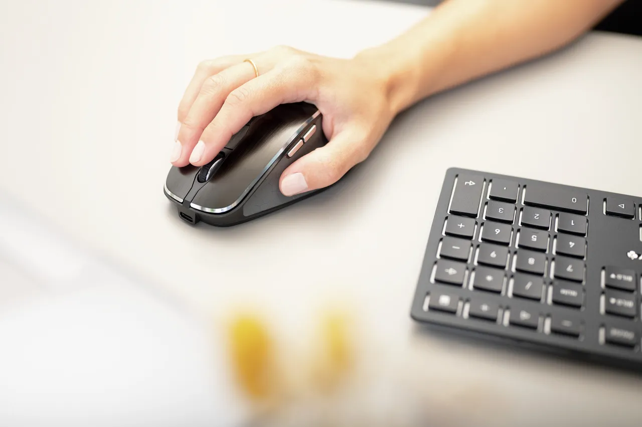 CHERRY DW 9500 SLIM Tastatur Maus enthalten Universal RF Wireless + Bluetooth QWERTZ Deutsch Schwarz, Grau – Bild 5