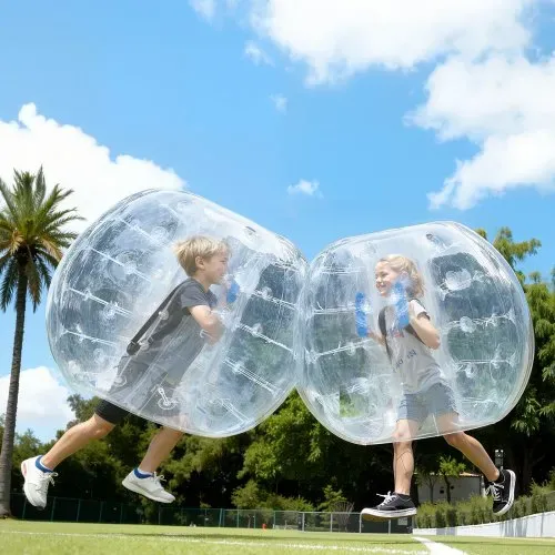 VEVOR aufblasbare Bumper-Bälle im 2er-Pack, 1,2 m Körper-Sumo-Zorb-Bälle für Teenager und Erwachsene, 0,8 mm dicke PVC-Menschenhamster-Blasenbälle für Team-Gaming-Spiele im Freien, Bumper-Bopper-Spiel – Bild 7