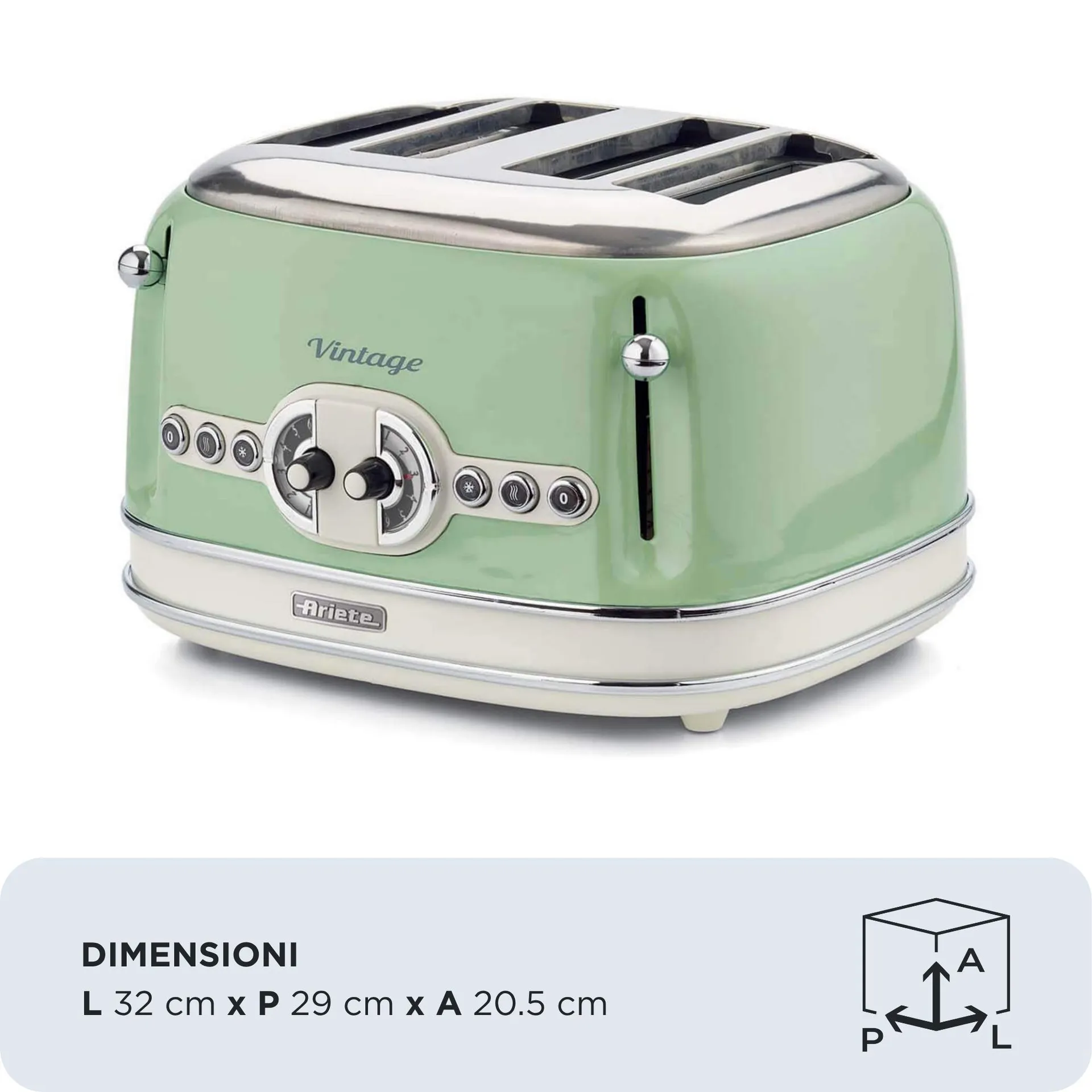 Ariete 0156/04 6 4 Scheibe(n) 1600 W Grün – Bild 2