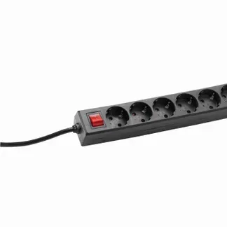Bachmann Tischsteckdose, 6xDosen(CEE7)->Stecker(CEE7), 1,5m, mit Schalter, schwarz, SELLY, Bachmann Tischsteckdose, 6xDosen(CEE7)->Stecker(CEE7), 1,5m, mit Schalter, schwarz, SELLY,
