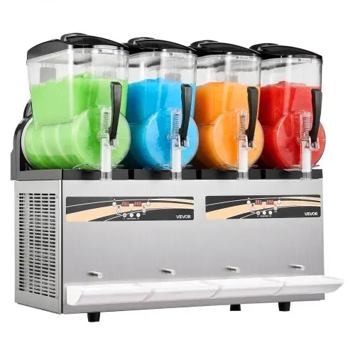 VEVOR Slush Maschine 4 x 12 L, Slusheis Eisbereiter 1650 W (kein Eis Nötig), Elektrische Margarita-Maschine mit Selbstreinigungsfunktion, Geeignet für Frozen Margaritas Frappés Milchshakes Shakes – Bild 8