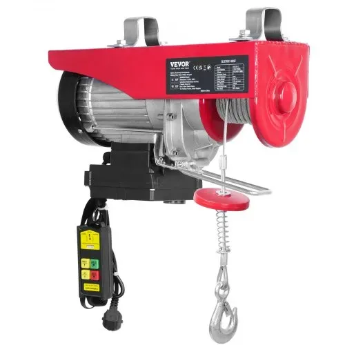 VEVOR 230V Elektrische Seilwinde 500kg bis 1000kg Hubhöhe 12m Seilzug Motorwinde 1600W Motor Flaschenzug 10m/min Hubgeschwindigkeit Hebezug mit Kabelloser Fernbedienung Seilhebezug Kettenzug – Bild 10