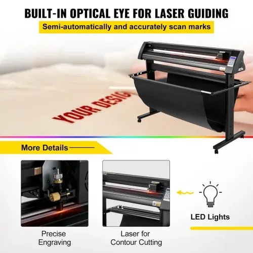 VEVOR Vinyl Schneideplotter 1350 mm, Folienschneider Max. Schnittstärke 3 mm, Folienschneider Schneidkraft 500 g, Plottermaschine Halbautomatisch Signcut-Software, Speichercache 1-4 M, Hobbyplotter – Bild 3