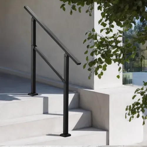 VEVOR Handlauf 103 cm, Treppengeländer-Set für 2–3 Stufen, schwarzes Vierkantrohr mit horizontaler Stange, Stützgeländer aus Karbonstahl für Senioren, Beton- & Decktreppen – Bild 7