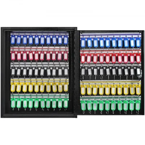 VEVOR Schlüsselschrank Schlüsselkasten 100 Schlüssel, Schwarz Schlüsselbox Schlüsseltresor Einstellbar, Abschließbarer Schlüsselschrank mit 10 Schlüsselhaltern, 2 Schlüsseln & 2 Karteikarten – Bild 10