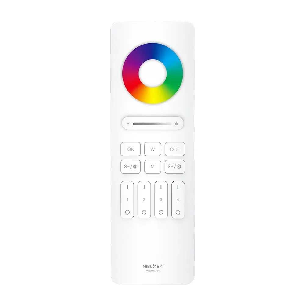 MiBoxer C5-W LED Fernbedienung 2,4GHz (RGB+CCT) 4 Zonen (w) MiBoxer C5-W LED Fernbedienung 2,4GHz (RGB+CCT) 4 Zonen (w)