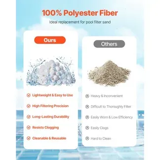 VEVOR Filter Balls für Sandfilter, 0,7 kg, Filterbälle ersetzen Pool-Filtersand, wiederverwendbare Filtermedienbälle aus Polyesterfaser mit Waschbeutel, für Schwimmbecken, Aufstellbecken, Aquarium VEVOR Filter Balls für Sandfilter, 0,7 kg, Filterbälle ersetzen Pool-Filtersand, wiederverwendbare Filtermedienbälle aus Polyesterfaser mit Waschbeutel, für Schwimmbecken, Aufstellbecken, Aquarium
