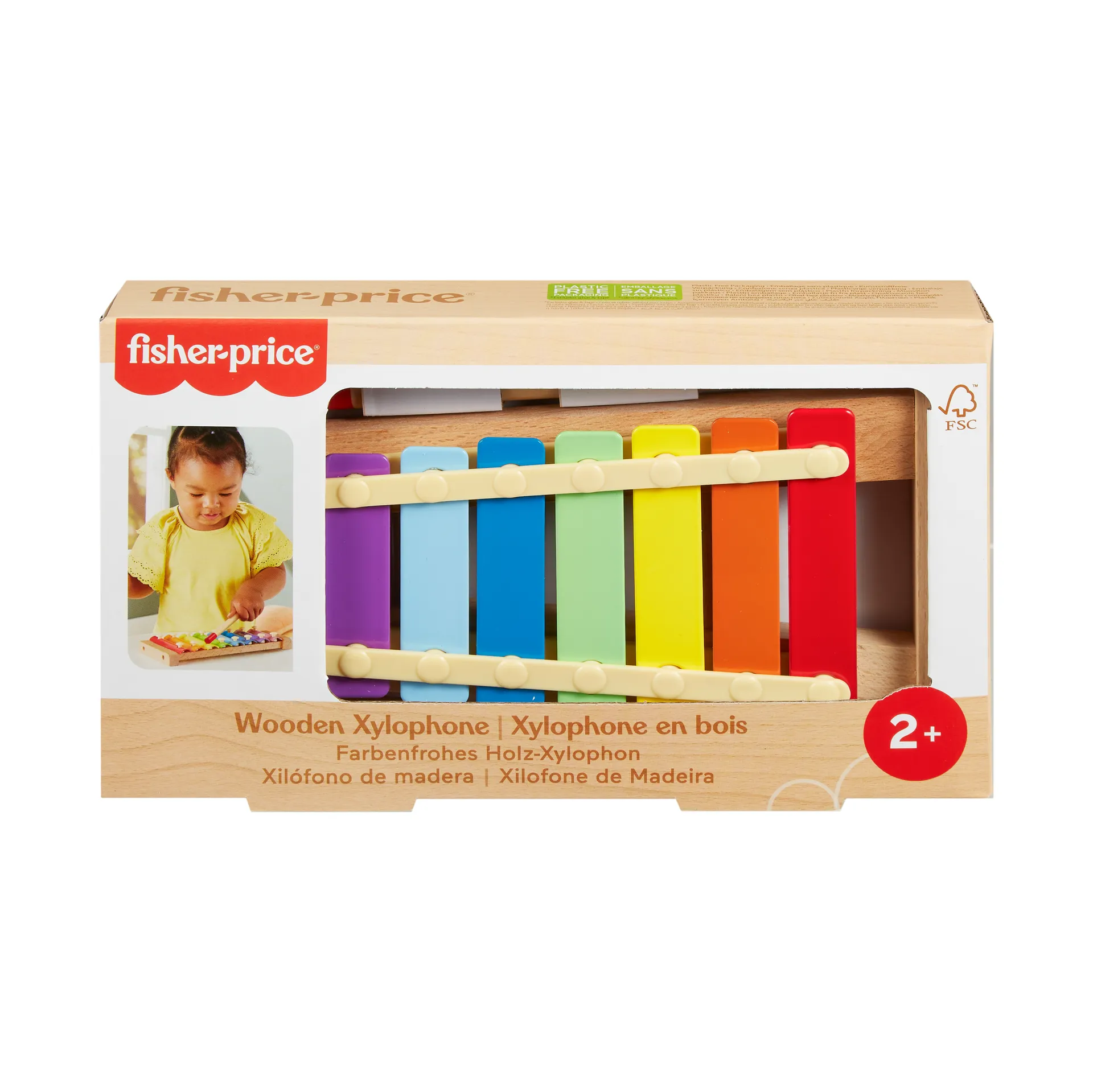 Fisher-Price Holz-Xylophon Musikinstrument für Kleinkinder, 2 Teile – Bild 7