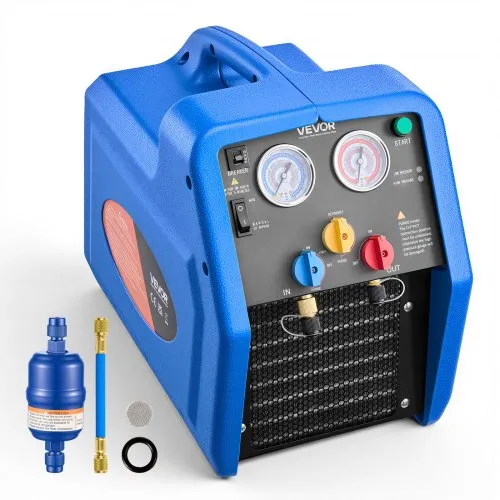 VEVOR Kältemittelabsauggerät Tragbare Kältemittel Absaugstation, 220V/50Hz 1450 U/min. 3/4 PS mit Einzylinder Absauganlage für Kältemittel A1 & A2L, Rückgewinnungsgerät für KFZ- & Hausklimaanlagen VEVOR Kältemittelabsauggerät Tragbare Kältemittel Absaugstation, 220V/50Hz 1450 U/min. 3/4 PS mit Einzylinder Absauganlage für Kältemittel A1 & A2L, Rückgewinnungsgerät für KFZ- & Hausklimaanlagen