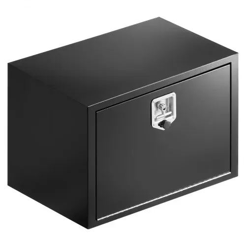 VEVOR Lkw Unterbaubox 762 x 457 x 457 mm Unterflur Staukasten Kaltgewalzter Stahl Wasserdichter Werkzeugkasten mit T-Griff Schloss für Lkw Anhänger Transporter Werkzeugkiste Unterflurkasten Schwarz – Bild 8
