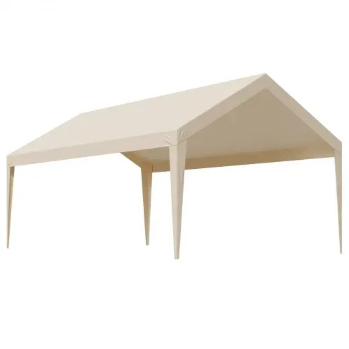 VEVOR Carport-Ersatzdach, 3,65x6,09 m, tragbare Garagenzeltplane, UV-beständige Autounterstandsplane, Carport-Abdeckung mit Ballfangnetzen, Beige, Rahmen nicht im Lieferumfang enthalten – Bild 10
