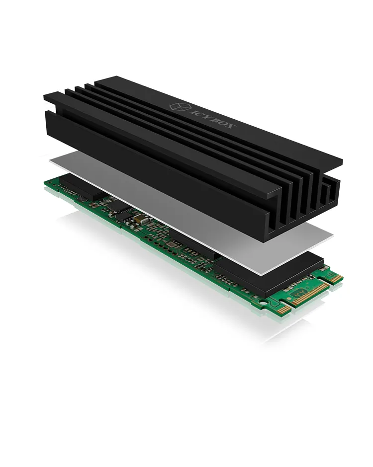 ICY BOX IB-M2HS-70, Kühlkörperset für M.2 2280 SSD, Aluminium, 10 mm dick – Bild 2