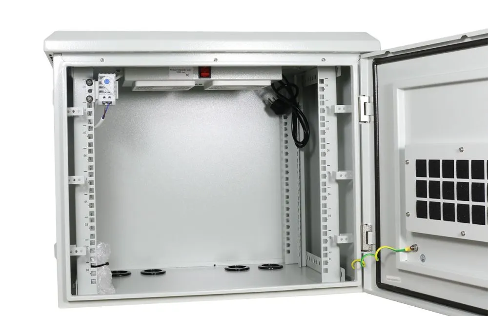 ALLNET 19"Wandgehäuse, 12HE, T488mm, Lichtgrau, IP55, SO-Serie, incl. 2-Fach Lüftereinheit – Bild 4