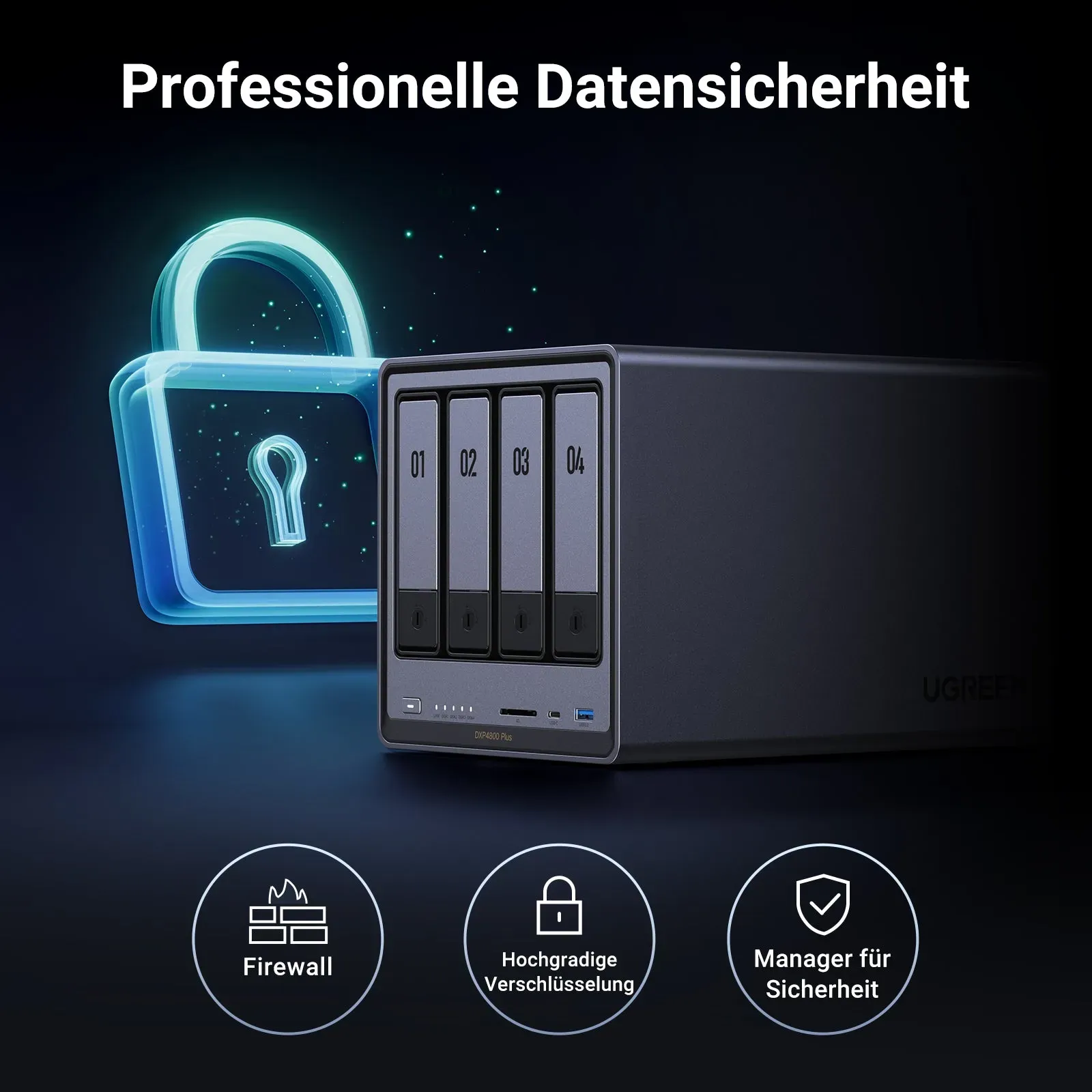 Ugreen NASync DXP4800 Plus NAS Desktop Intel® Pentium® Gold 8505 8 GB DDR5 0 TB UGOS Pro – Bild 7