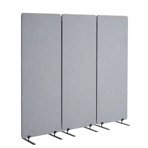 VEVOR Raumteiler 3 Paneele Paravent 1840 x 350 x 1655 mm, faltbarer Sichtschutz & tragbarer Trennwandteiler aus PET-Polyester zur Raumtrennung, für Büro Schlafzimmer Arbeitszimmer, hellgrau – Bild 8