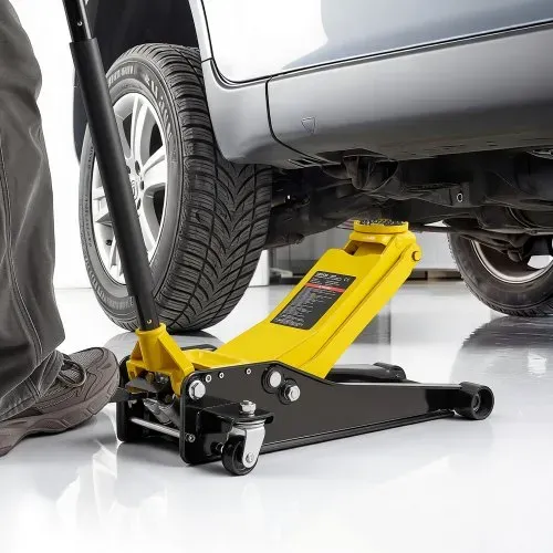 VEVOR Hydraulischer Rangierwagenheber 3 t Tragkraft, Wagenheber aus Stahl mit Doppelkolben-Schnellhubpumpe & Fußpedal, Autoheber für Sportwagen SUVs Pickups, 75-500 mm Hubbereich, Rennwagenheber – Bild 7